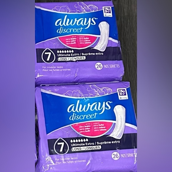 Always Discreet Ultimate 7 Drop Heavy Long Postpartum & Incontinence Pads x 2 - Picture 1 of 1
